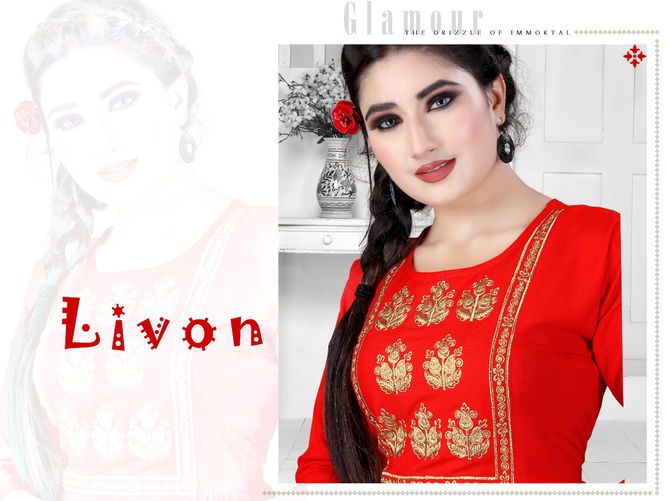 Trendy Lion Latest Fancy Casual Wear Staright Cut  Rayon Designer Embroidery Kurti Collection